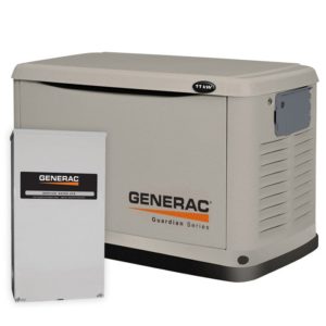Generac Guardian 11kW Standby Generator NG/LP Single Phase Steel Pre Packaged with 200 Amp Service Rated ATS | 6438